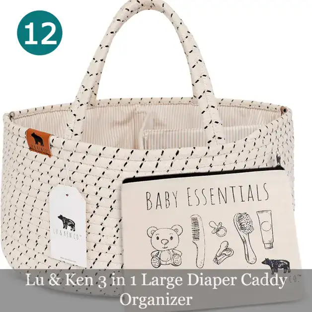 Lu & Ken 3 in 1 Large Diaper Caddy Organizer